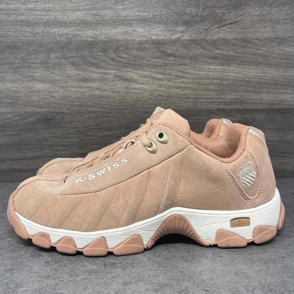 K SWISS Shoes Womens Size 11 Suede Peach Rose Sneakers Pink White